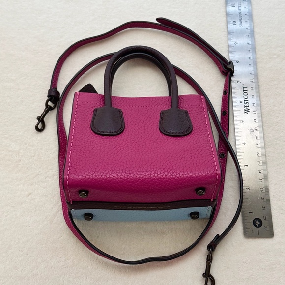 Coach Glovetanned Pebble Leather Colorblock Mini Tote Bag - Picture 2 of 10